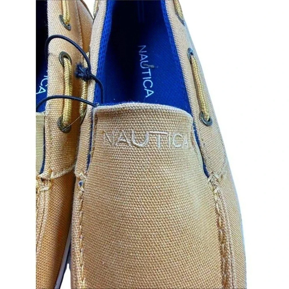 New Nautica‎ Doubloon Boat Shoes Men's Tan Slip On Loafer Shoes Comfort Size 8